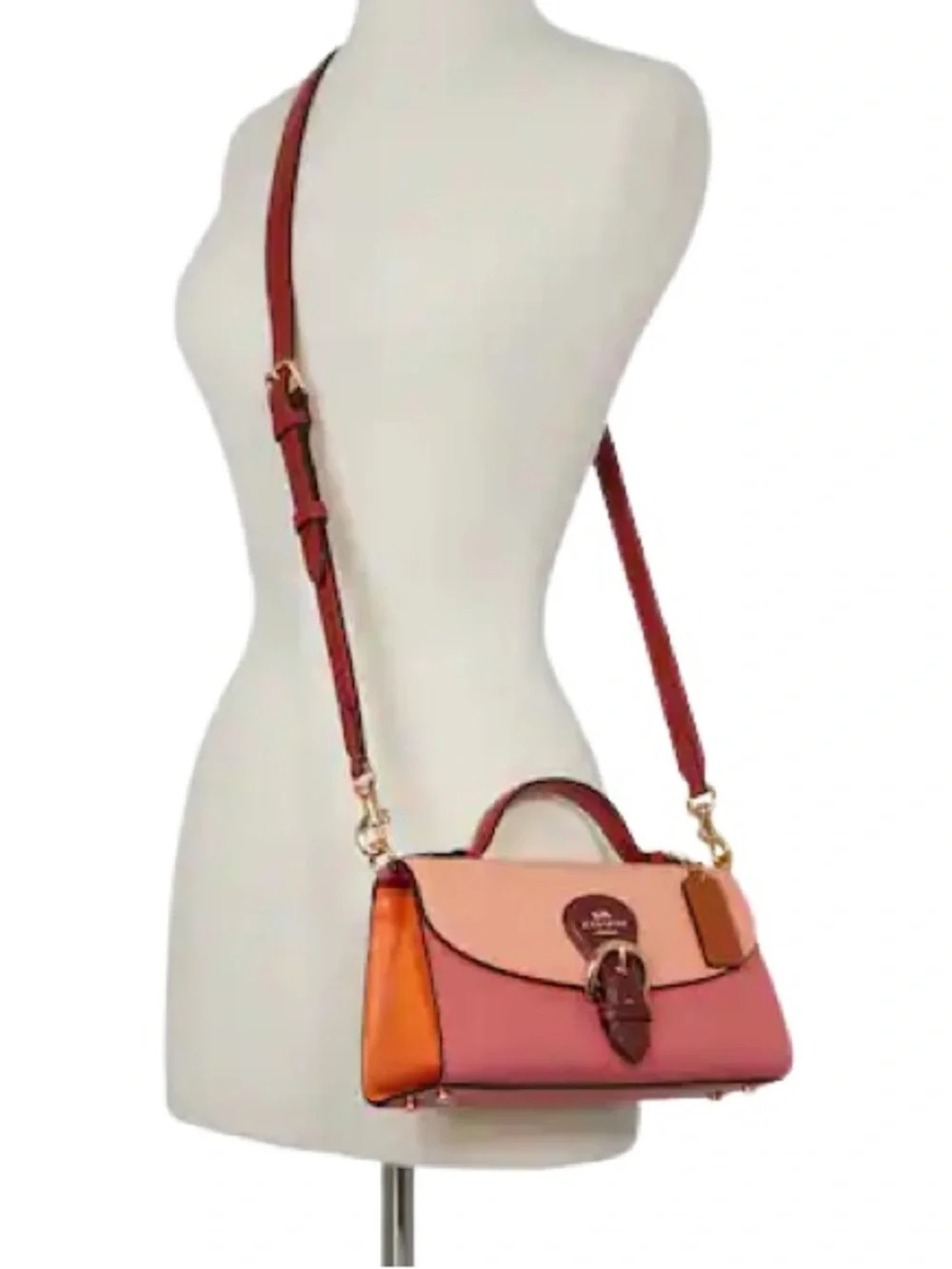 EUC Coach Kleo Leather Top-Handle Satchel in color block - Picture 2 of 11